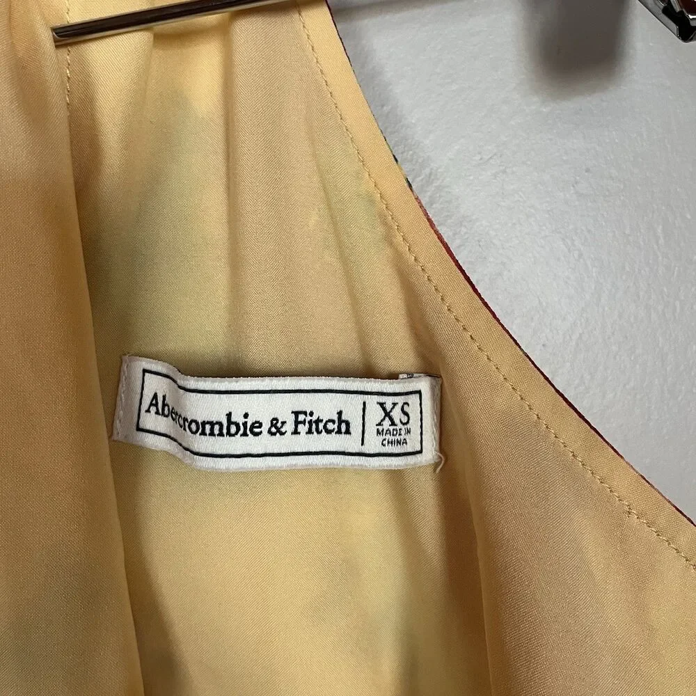 Abercrombie & Fitch Pleated Halter Maxi Dress, Yellow Floral, Empire Waist SZ XS - Picture 12 of 16
